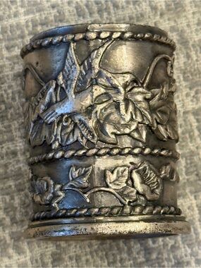 Vintage solid Pewter postage stamp holder made in Taiwan ,many uses toothpick
